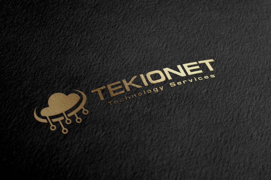 Tekionet logo presentation on paper