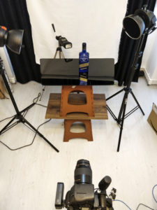 Master's Dry Gin studio setting lights